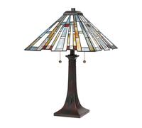Lampes de Chevet Éclairage Lecture Table Mosaïque Verre Acier Tirette Bronze