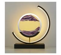 Lampes de Chevet en Mouvement Sable Art Photo Bureau veilleuse Lumineuse for Chambre à Coucher Style Chinois décoratif Verre sablier Lampes de Table (Color : Purple, Size : Remote Control)