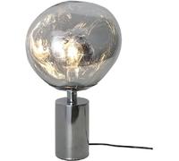 Lampes de chevet modernes en verre Lampe de table nordique Lava Abat-jour rond créatif en PVC avec corps de lampe cylindrique en métal à côté de la lampe de chevet pour chambre à coucher Salon Salle