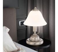 Lampes de Chevet Table Accumulateur Luminaire LED Argent Verre Albâtre Tactile