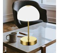 Lampes de Chevet Table Accumulateur Luminaire LED Touch Verre Opale Blanc Laiton
