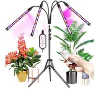 Lampes de croissance LED pour plantes d'intérieur, lampe de croissance à DEL avec support, spectre complet LED, 10 niveaux à intensité variable, 3 modes de synchronisation, trépied réglable de 160 cm.