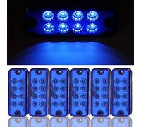 Lampes de gabarit latérales, 6 pièces 8 LED dégagement latéral indicateur de feu de position lampe camion remorque(Bleu)