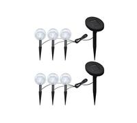 Lampes de jardin à LED 6pcs Ancrage à piquet et panneau solaire