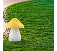 Lampes de jardin décoratives à énergie solaire en forme de champignon pour espaces extérieurs, design unique en résine et plastique pour cour et terrasse (jaune)