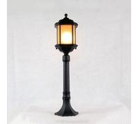 Lampes de Jardin D'Extérieur Tradition Classic Victoria, Lanternes Modernes En Verre Étanche Et Antirouille,Daires/Poteaux D'Éclairage Public En Métal Noir Et Verre de Style Moderne Pour Porte D'Entré