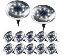 Lampes de jardin solaires à LED, acier, encastrées, 11,5 cm, 12 pièces.