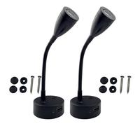 Lampes de Lecture RV 12V avec Port USB : Température de Couleur à 3 Options, Gradation Tactile Continue - Col de Cygne Flexible 360° pour Camping-Cars, Caravanes, Bateaux - Lot de 2