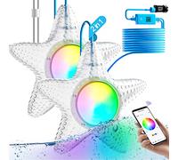 Lampes de piscine LED 20 W,Double lumière pour piscine géante,Avec câble de 8 m pour chaque lumière, bricolage multi-couleurs, IP68 étanche pour piscines hors-sol et souterraines