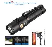 Lampes de poche LED haute puissance Trustfire MC5 3300 Lumens rechargeables Edc charge magnétique utilisation 21700 batterie indicateur d'alimentation Torches