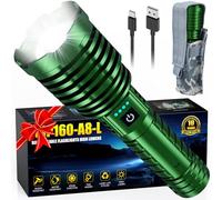 Lampes de poche LED rechargeables super lumineuses 2500 000 lumens haute luminosité, lampe de poche jusqu'à 25 heures d'autonomie, zoomable, 5 modes d'éclairage, résistante à l'eau IP67, lampe torche