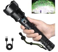 Lampes de poche rechargeables 990 000 lumens, lampe de poche LED super lumineuse haute luminosité avec câble USB, 5 modes, étanche, lampe torche puissante pour la maison, le camping, la randonnée