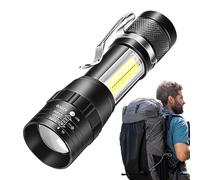 Lampes de poche rechargeables - Lampe de poche LED étanche, puissante et réglable à 3 modes avec lumière latérale COB pour randonnée, voyage, aventure, camping