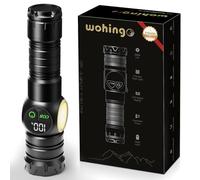 Lampes de poche rechargeables LED super lumineuses à base magnétique, lumière latérale COB et 9 modes, zoomable, lampe de poche étanche, affichage numérique LCD pour camping, maison, cadeau d'urgence