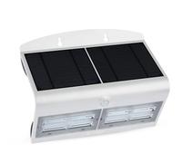 Lampes de sécurité murales solaires rechargeables V-TAC 60 LED Corps blanc étanche IP65 avec détecteur de mouvement PIR pour clôtures, jardins, terrasses, escaliers, cours, murs extérieurs (3 modes)
