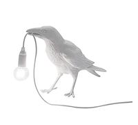 Lampes de table à oiseaux créatifs chambre résine corbeau lampe de bureau enfants chevet lumière applique murale éclairage décoratif le salon, étude (Blanc)