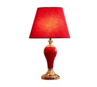 Lampes de Table,De Chevet Luxueuse En Cérame27,De Chevet Artisanale, Variateur/Bouton/Télécommande, 33 Cm X 55 Cm,De Bureau Facile À Utiliser, Fabriquée En Chine/Rouge/Interrupteur À Bouton