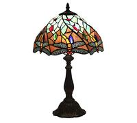 Lampes de Table de Style Tiffany de 12 Pouces, Belles Lampes de Bureau en vitrail Libellule Bleue pour Lampes de Chevet de Salon avec Base en Alliage de Zinc, 110~240 V, E27 (30 x 49 cm)