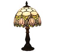 Lampes de Table de Style Tiffany rétro allumant Un Abat-Jour en vitrail de 8 Pouces avec Base en Alliage Antique, Lampe de Bureau pour Lampe de Bureau de Salon, 110~240 V, E27 (20 * 38 cm), D