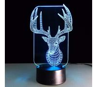 Lampes De Table Pour Animaux De Bureau Veilleuses Smart Touch & Télécommande 7 Couleur 3d Led Illusion Lampe Pour Enfants Enfants Femmes Nouvel An Cadeau De Noël Wapiti[Vei9272461]