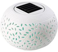Lampes De Table Solaires : Lampe Décorative Solaire En Porcelaine Avec Changement De Couleur + Led Blanche (Photophore, Lanterne Extérieure, Lampe De Table)