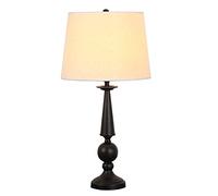 Lampes de table style américain Vintage Metal Iron Lampe de table rustique Ferme Black Metal Bureau Lumières Tissu blanc Taule de nombrelle de nuit