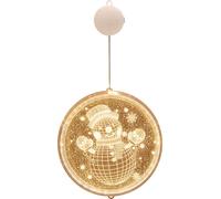 lampes décoratives 3D avec ventouse et télécommande pour fenêtres, chemins et chambres à coucher, modernes, bonhomme de neige de Noël