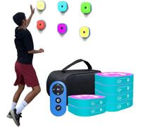 Lampes d'Entraînement à la Réaction avec Télécommande, 4 Modes pour Vitesse Agilité et Coordination Mains-Yeux, Équipement Sportif Portable Rechargeable USB pour Basketball Football Boxe