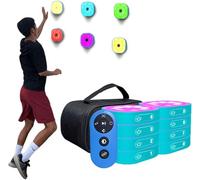 Lampes d'Entraînement à la Réaction avec Télécommande, 4 Modes pour Vitesse Agilité et Coordination Mains-Yeux, Équipement Sportif Portable Rechargeable USB pour Basketball Football Boxe