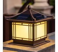 Lampes D'Extérieur Chinoises À Énergie Solaire, 3 000 K, Éclairage de Jardin, Colonne, Éclairage de Terrasse, Carré, Moderne, Noir, Étanche, En Aluminium, Pour Poteaux de Terrasse, Décoration de Jardi