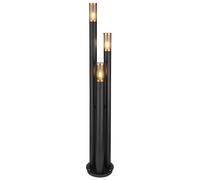 Lampes d'extérieur en acier inoxydable Lampe d'extérieur sur pied Lampe de jardin noire, cuivre fumé, 3 flammes E27, DxH 28 x 170 cm