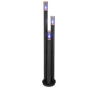 Lampes de chemin extérieur en acier inoxydable lampe d'extérieur lampadaire jardin lumière noir, cuivre fumé, contrôle d'application, 3x Smart RGB LED 10W 806Lm, DxH 28 x 170 cm