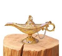 Lampes Génie Magique d'Aladdin | Lampe de Souhait rétro en métal sculpté,Ornements de Table de Lampe Magique Aladin Vintage, décorations de fête Magiques
