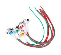 Lampes indicateurs LED 12 V 10 mm |Kit de 15 pièces avec câble métallique pour une installation facile |Lampe témoin pour machines/marine/CNC |Rouge Vert Jaune Bleu Blanc
