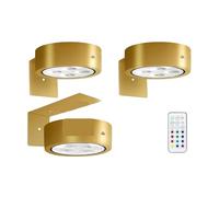 Lampes LED Magnétiques For Tableau, Éclairage D'affichage Artistique, Projecteur Magnétique À Intensité Variable, De Peinture Sans Fil Avec Télécommande Facile à installer(Gold,13 color rgb)