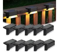 Lampes LED Solaires - Éclairage Automatique et Étanche pour Vos Extérieurs, 8/10 PCS Lampes LED Solaires Auto-AdhéSives pour ExtéRieur, Lampes à LED pour Escaliers et Clôtures, Lumière Chaude