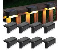Lampes LED Solaires - Éclairage Automatique et Étanche pour Vos Extérieurs, 8/10 PCS Lampes LED Solaires Auto-AdhéSives pour ExtéRieur, Lampes à LED pour Escaliers et Clôtures, Lumière Chaude