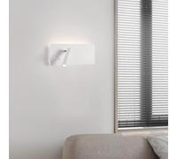 Lampes murales allumez la rotation intérieure LED moderne avec interrupteur avec projecteur réglable en aluminium acrylique pour le coucher du salon de la chambre (lumière neutre gauche blanche)