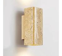 Lampes murales Appliques Haut Bas du Mont Mourir légère, Lampe Murale travertin Jaune Naturel, Japonais Style wabi-sabi en Bois Massif Base, décor Couloir intérieur de Chambre à Coucher