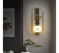 Lampes murales de luxe en laiton de style chinois - Éclairage LED contemporain pour salon, chambre à coucher, bureau, salon de thé, hôtel, villa et couloir - Décoration d'intérieur créative (style 8)