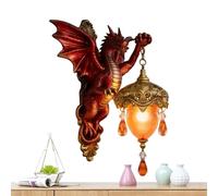 Lampes murales Dragon, Applique murale résine style gothique extérieur, Figurine Dragon avec Lumière Décorative, pour Chambre Dormitorio Cuisine Bureau Anniversaire Noël Noël Pendaison de crémaillère