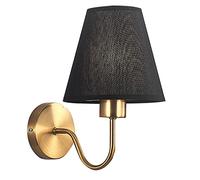 Lampes Murales en Tissu Blanc, Couloir Applique Murale Éclairage Mural Lampe De Chevet européenne Chambre à Coucher Salon Lampes Murales lecture Blanc, Métal Antique Escalier porche décoratif (noir)