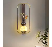 Lampes murales LED en laiton de style chinois de luxe - Éclairage créatif contemporain pour salon, chambre à coucher, bureau, salon de thé, hôtel, villa, couloir (style 7)