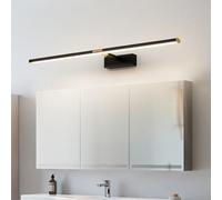 Lampes murales lumineuses LED Miroir de salle de bain intérieur moderne avec bras extensible en aluminium acrylique pour le couloir de salon de chambre à coucher (lumière neutre en noir 70 cm)