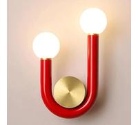 Lampes murales matériel Moderne Source lumière à Double tête appliqués muraux créatifs de Couleur pour Les vêtements d'entrée Corridor Stairs Fondant Mur (Style 2)