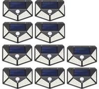 Lampes murales solaires, détecteur de mouvement, pour l'extérieur, 10pcs-100LED