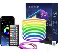 Lampes néon à câble LED, app et télécommande, plusieurs modes, 1 rouleau x 20m, 0-5W, EU STECKER