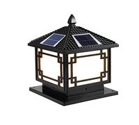 Lampes piliers solaires rétro - Lampes murales d'extérieur de style japonais, IP54 étanches pour paysage, terrasse, entrée et rue, lanternes solaires durables