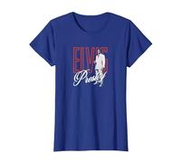 Lampes rétro Elvis Presley T-Shirt, Femme, Bleu Royal, XS