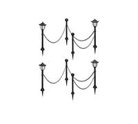 Lampes Solaires 4 pcs avec Chaîne et Piquets Eclairage d'Allée Lumière de Jardin Terrasse Patio Cour Balcon Chemin 277119
